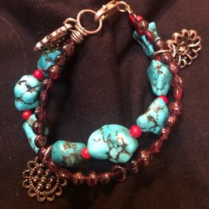 Turquoise bracelet with coordinating necklace